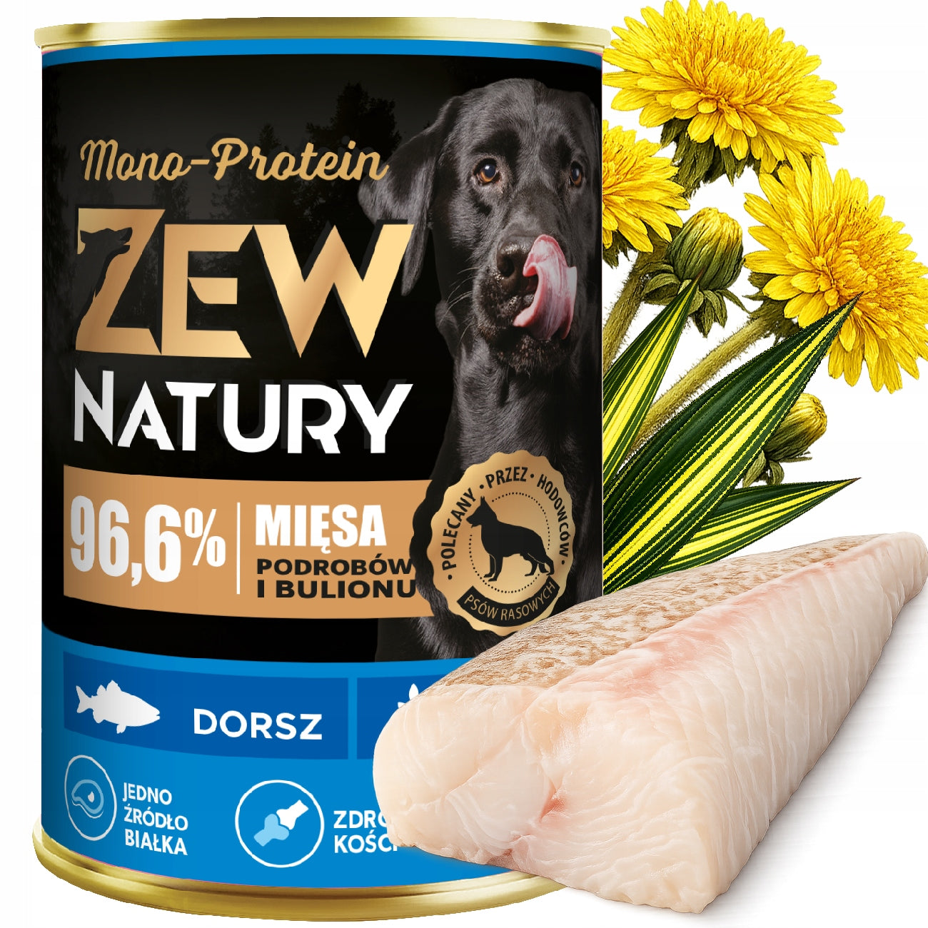 Wet Dog Food ZEW NATURY 400g Cod Whole Fish for Adult Dogs