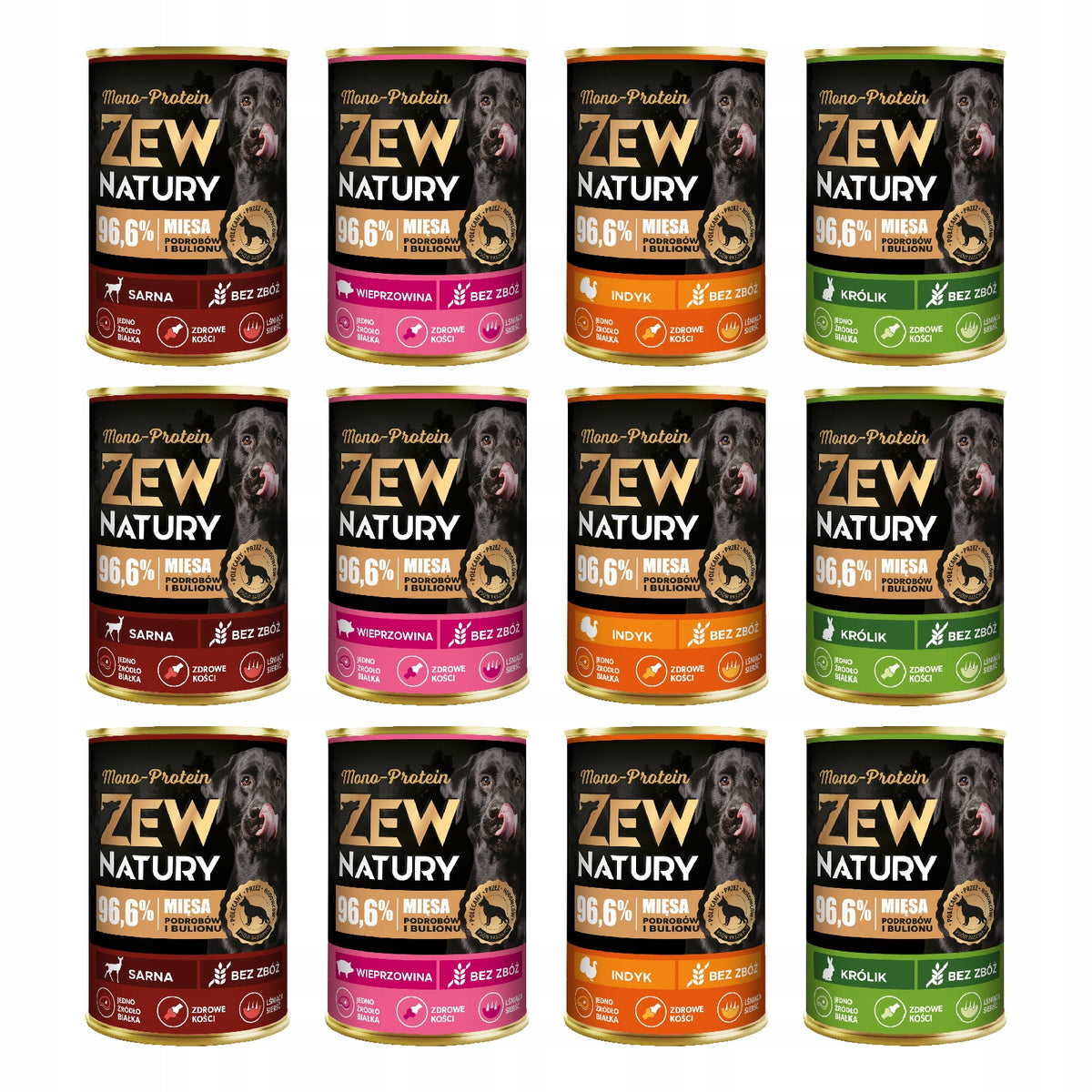 Wet Dog Food Zew Natury Mono-Protein Flavor Rotation 12x400