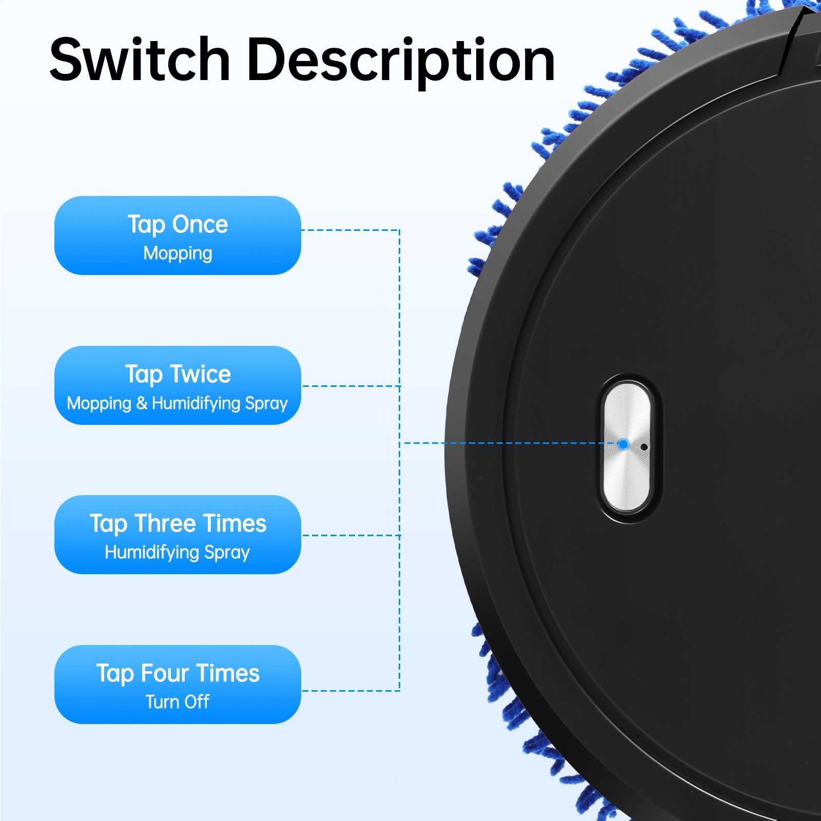 Wet & Dry Mopper Intelligent Cleaning robot, Sweeping Machine for cleaning Dust container volume 1 l