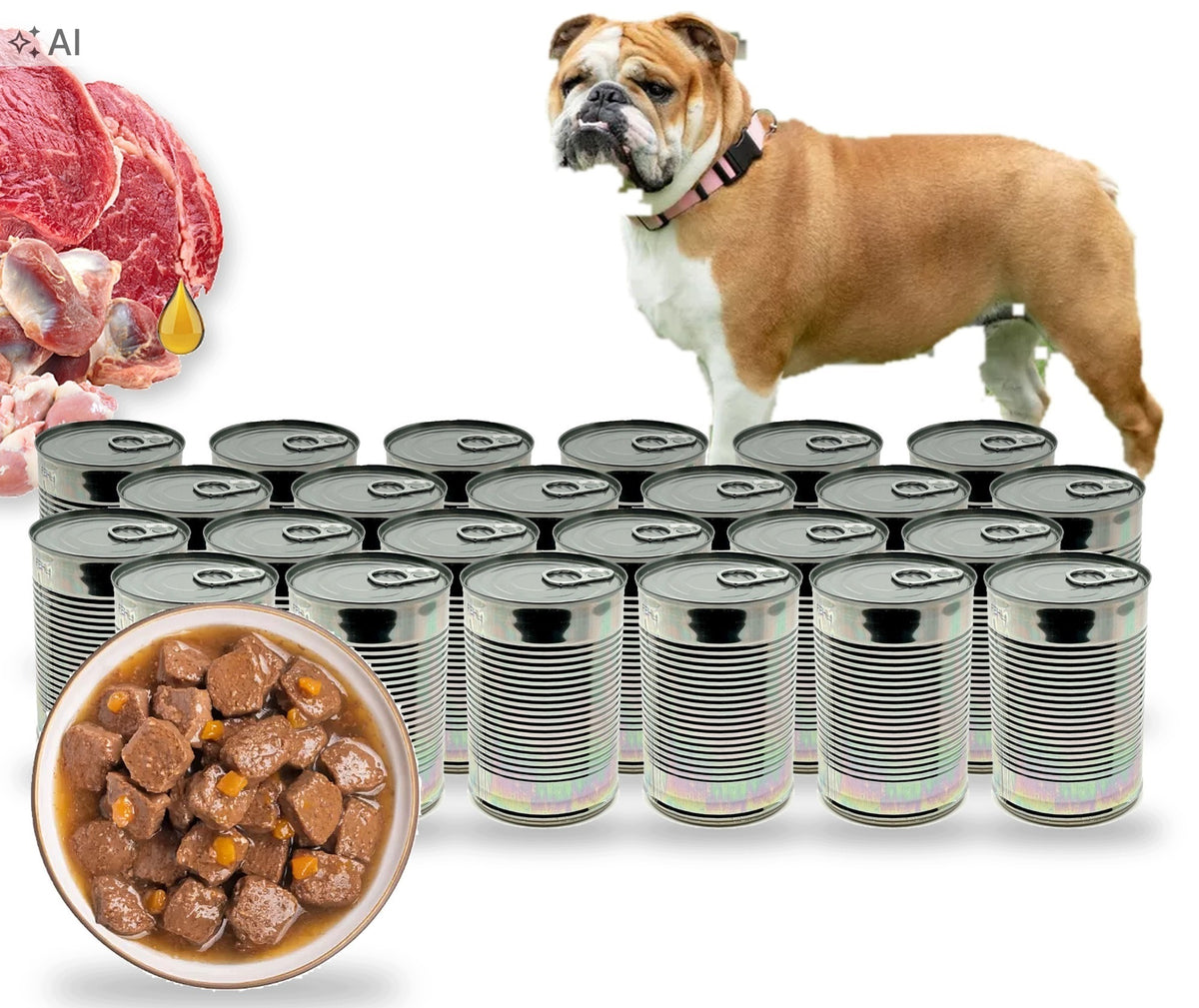 Wet Food for Dogs 20pcs x 400g 12kg Can - Large Economy Package