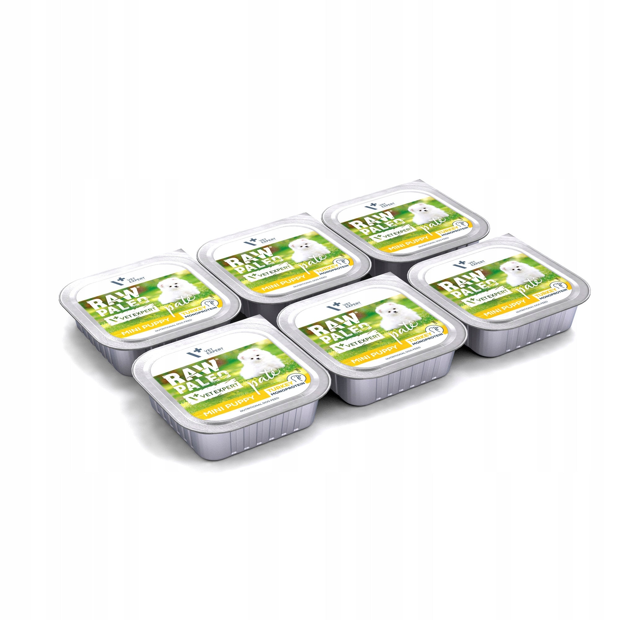 Wet Food for Grain Free Puppy RAW PALEO PATE MINI PUPPY TURKEY 6x150g