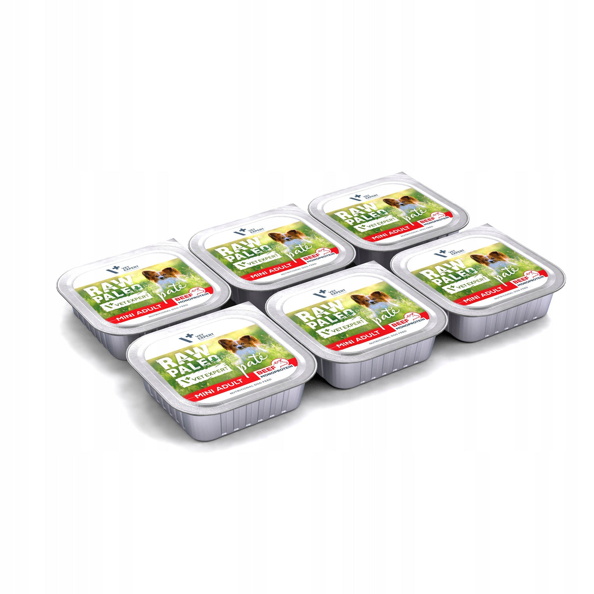 Wet Food for Monoprotein Dogs RAW PALEO PATE MINI ADULT BEEF 6x150g