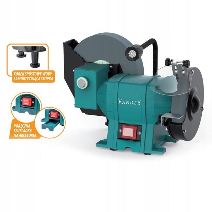 Wet Knife Sharpening Table Grinder 150/200mm LED 250W VANDER Brand Vander