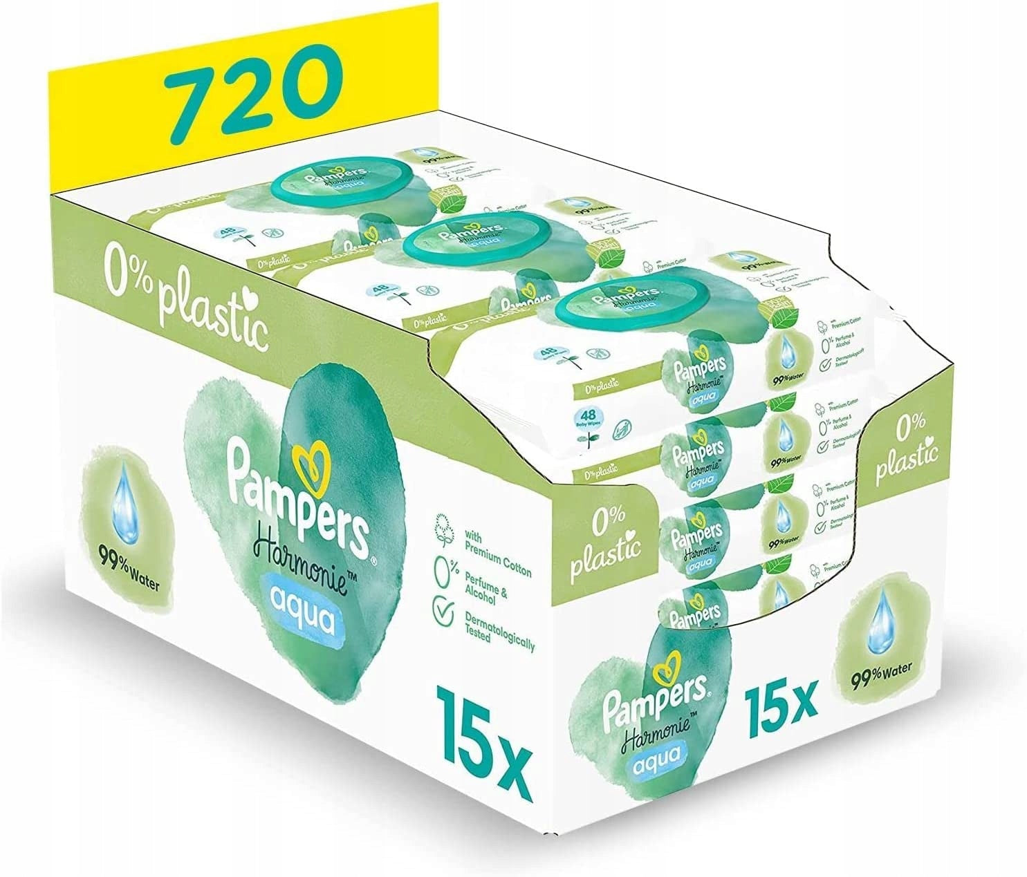 Wet Wipes Pampers Harmonie Aqua (15 x 48) 720pcs