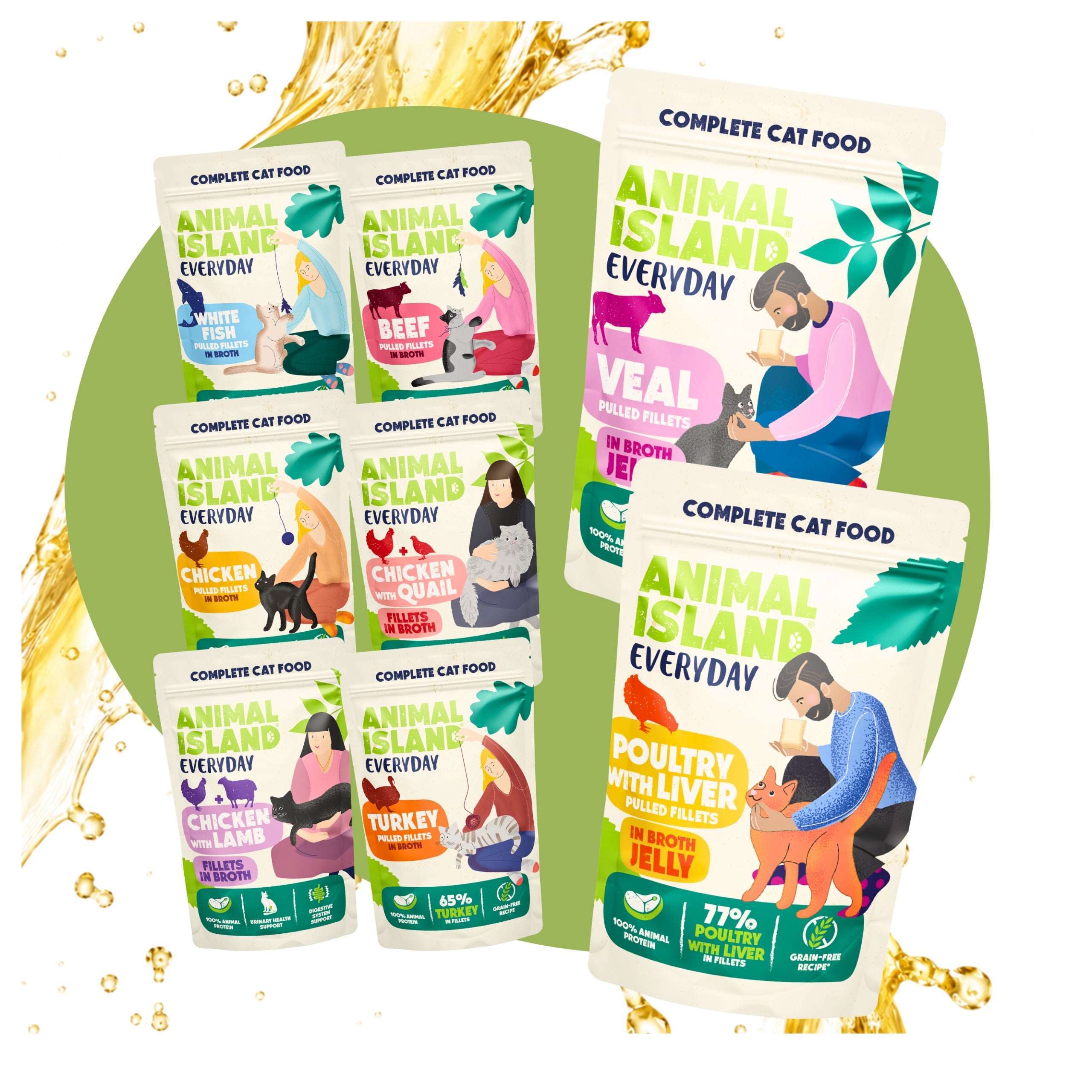 Wet cat food Animal Island Everyday mix flavors 8 x 85 g fillets