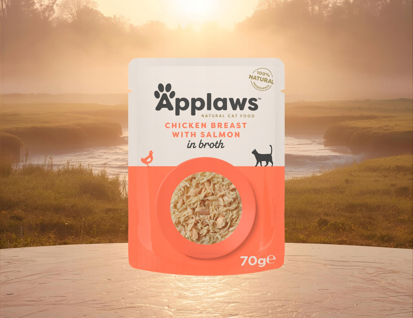 Wet cat food Applaws Cat Chicken with Salmon in broth sachet 70g Brand Applaws