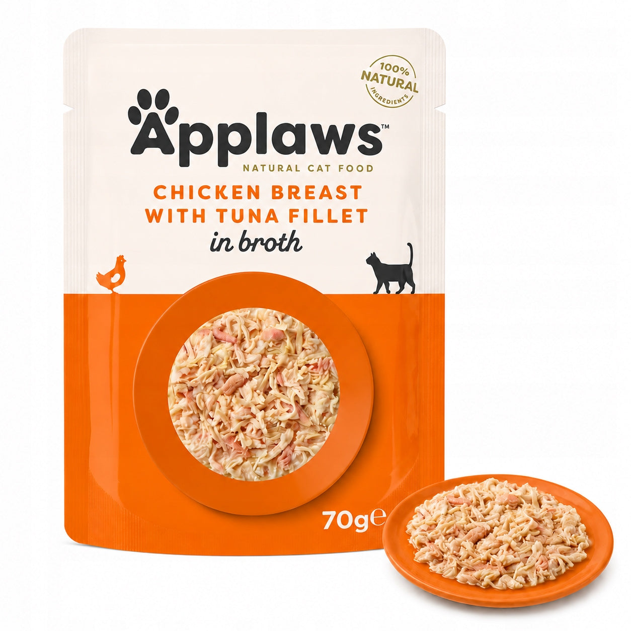 Wet cat food Applaws Chicken with Tuna in broth sachet 70g