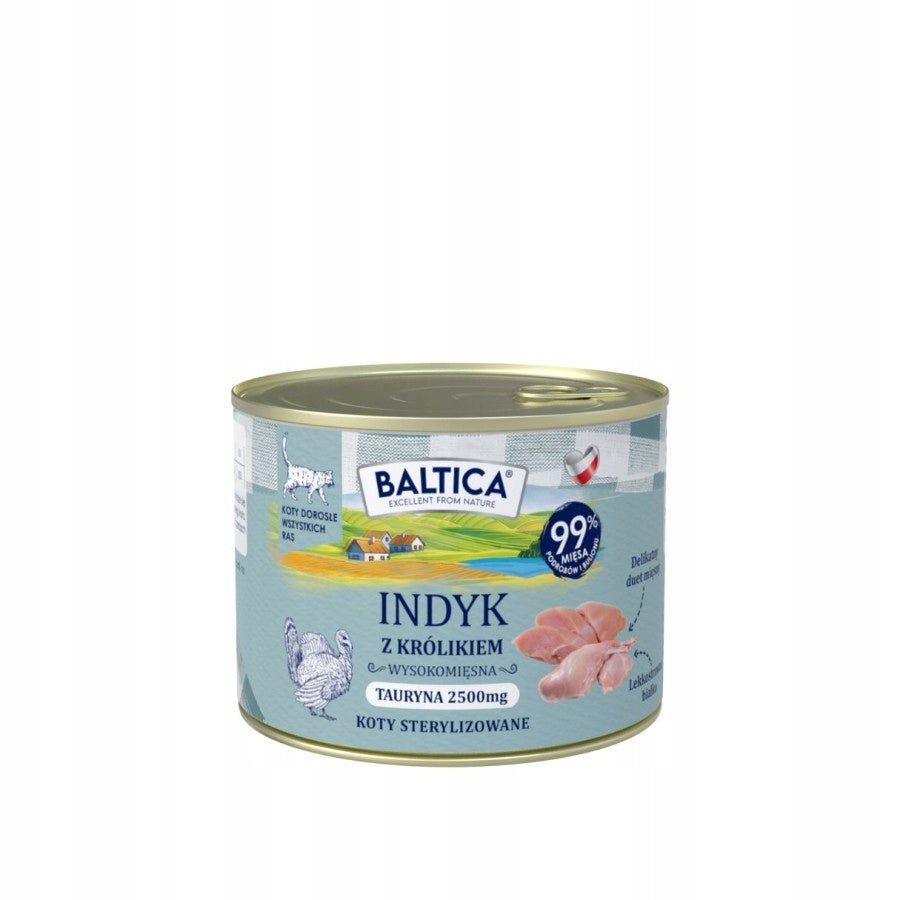 Wet cat food BALTICA Turkey with rabbit 185 g