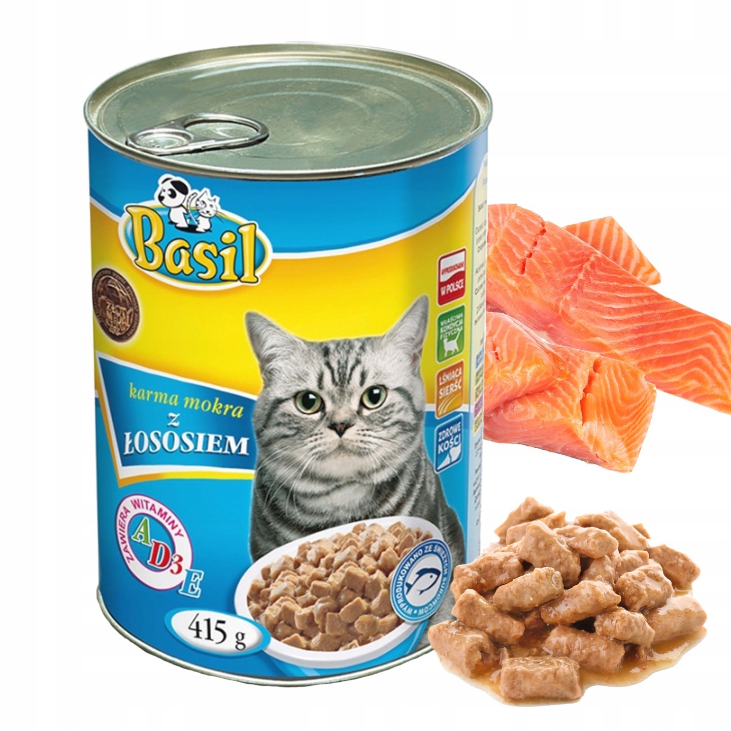 Wet cat food Basil salmon can 0,415 kg
