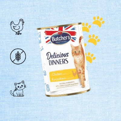 Wet cat food Butcher's Delicious Dinners chicken in jelly 400g Age of the animal adult cats
