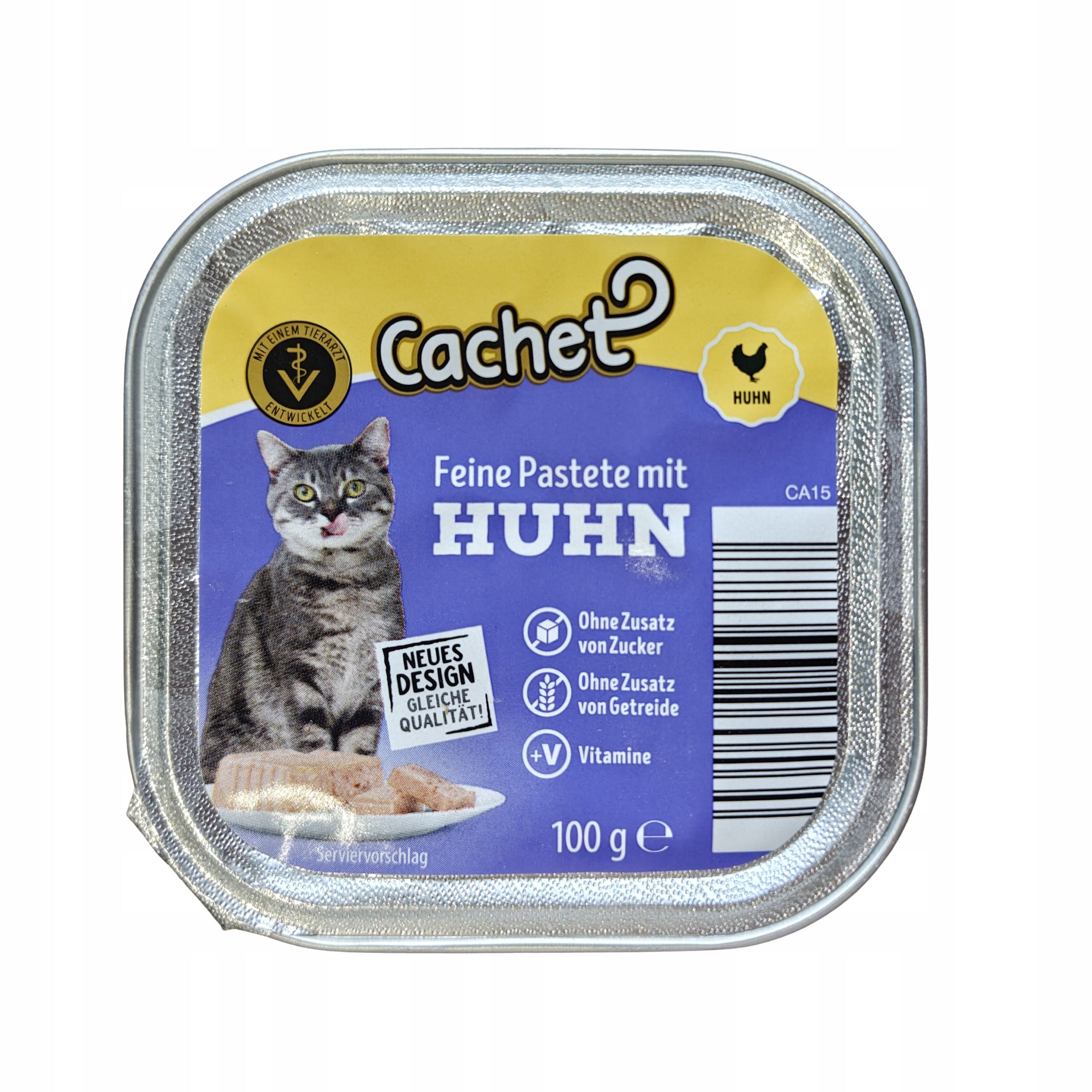 Wet cat food Cachet pate tray with chicken 100g