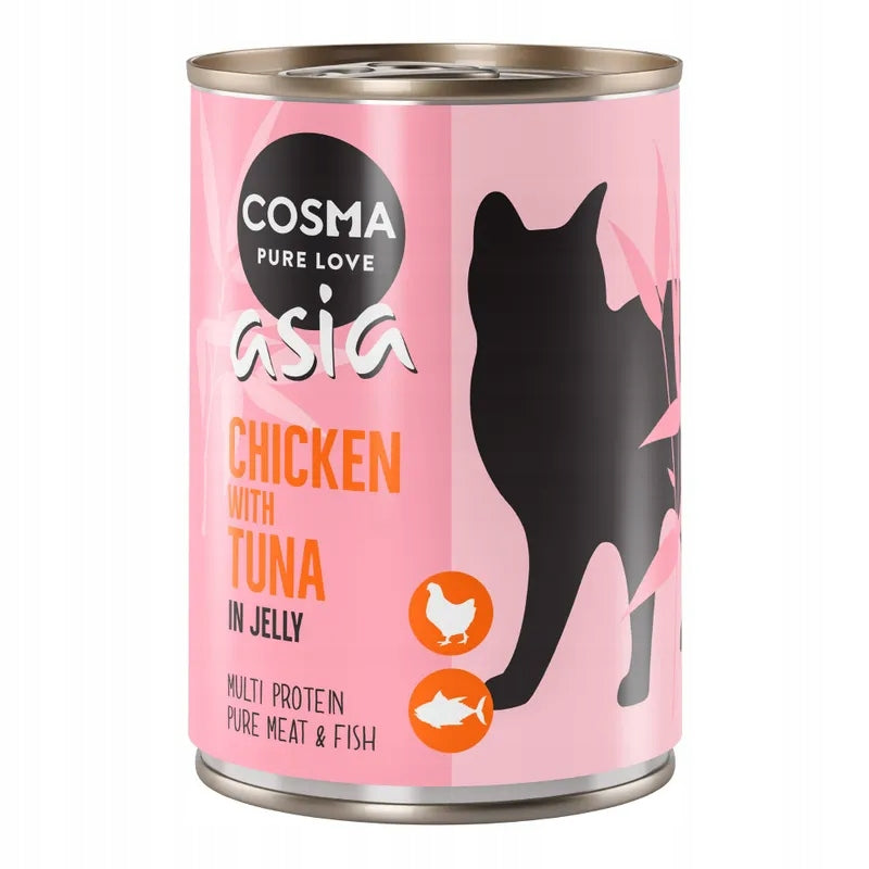 Wet cat food Cosma Asia mix 6 x 400 g Packaging status original