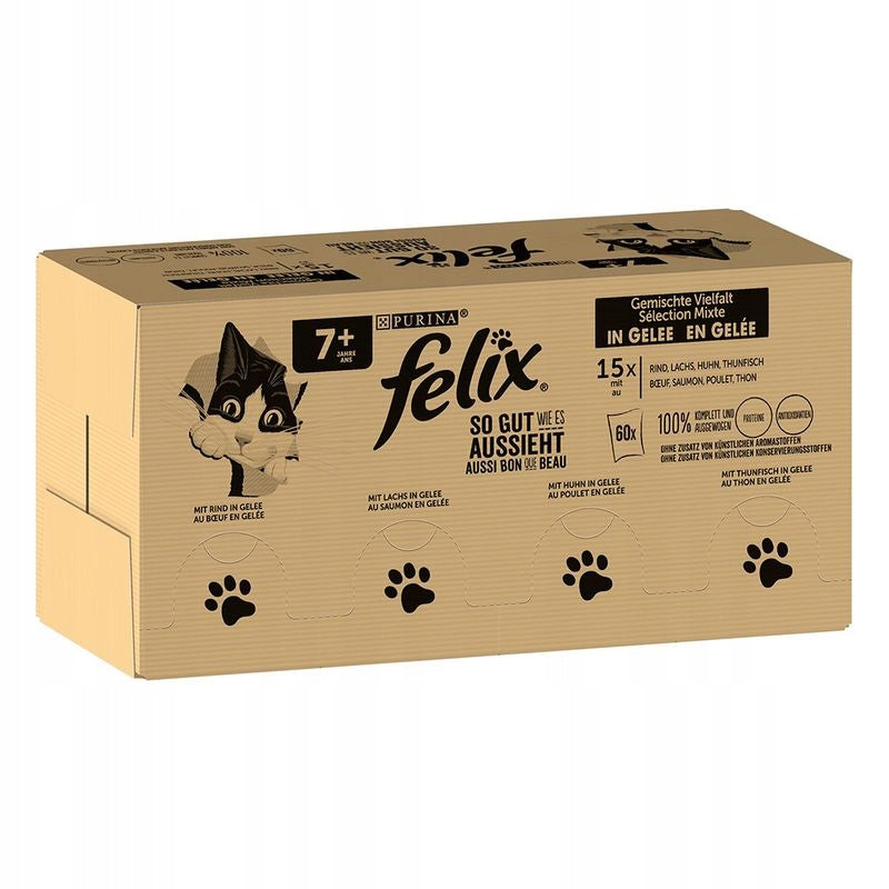 Wet cat food Felix SoGut Senior 120x85g Manufacturer code 7613038576732