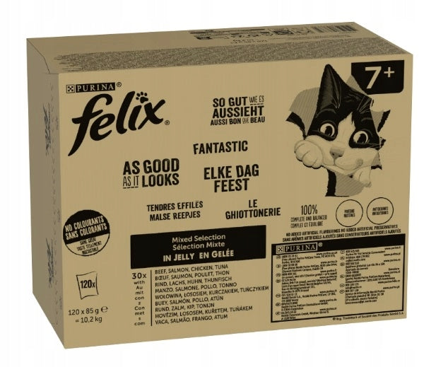 Wet cat food Felix SoGut Senior 120x85g