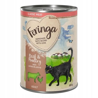 Wet cat food Feringa Beef and Poultry with nematodes 1x085g. Packaging status original