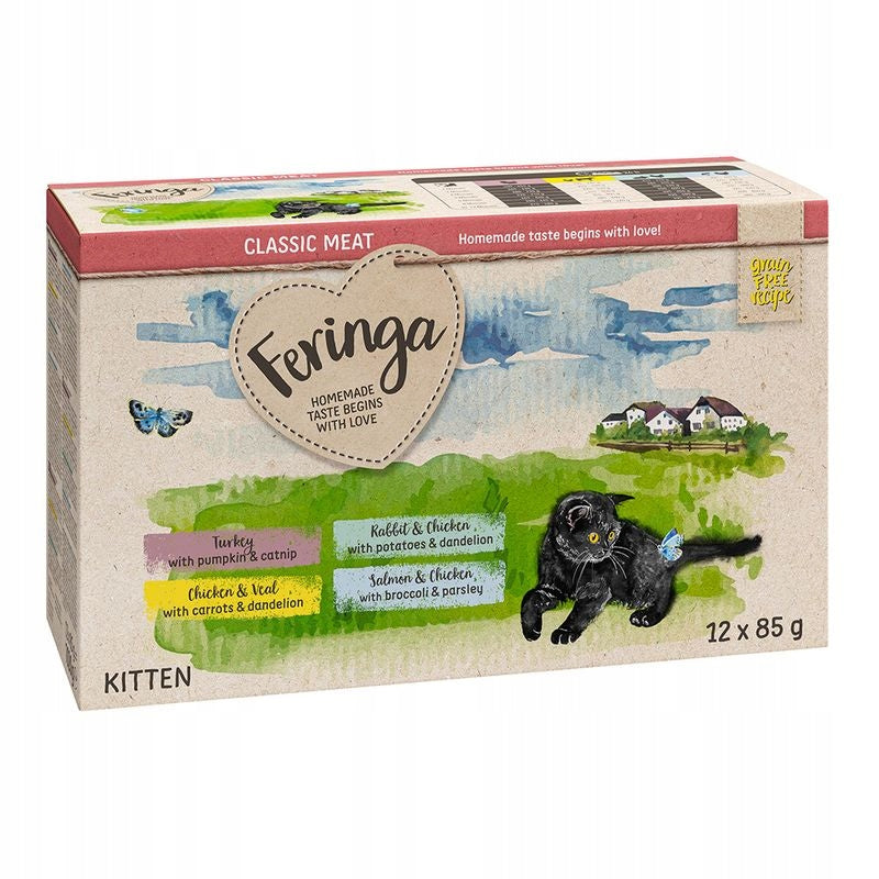 Wet cat food Feringa kitten mix of flavors 12 x 85 g