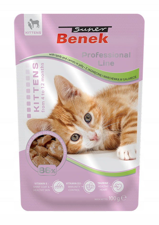 Wet cat food Lamb Jelly Super Benek For young cat 100g Manufacturer code 5905397021681