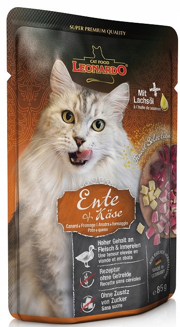Wet cat food Leonardo Duck with Cheese 85g Lots of PREMIUM MEAT Brand Leonardo