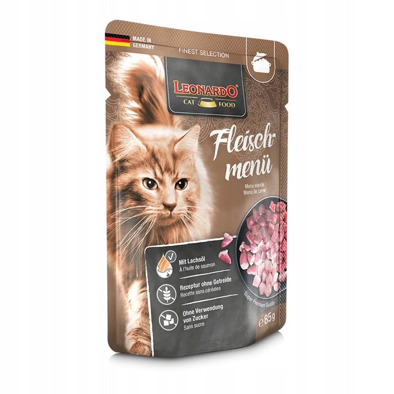 Wet cat food Leonardo Meat Menu 85g Lots of PREMIUM MEAT Manufacturer code 4002633756343