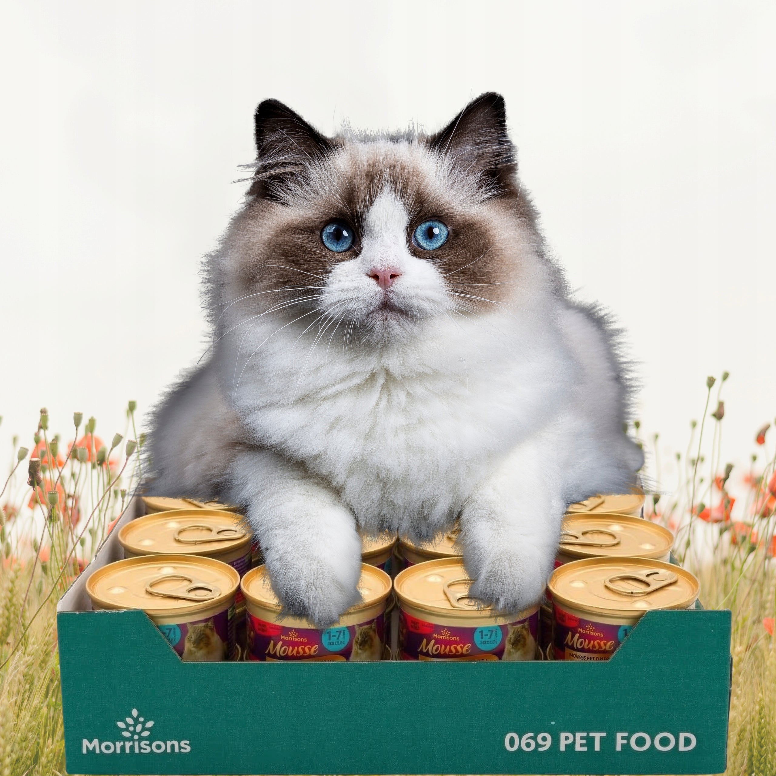 Wet cat food Morrisons 24 x 85g beef flavor delicate mousses Brand Morrisons