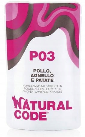 Wet cat food Natural Code P03 chicken, lamb and potatoes - 70g