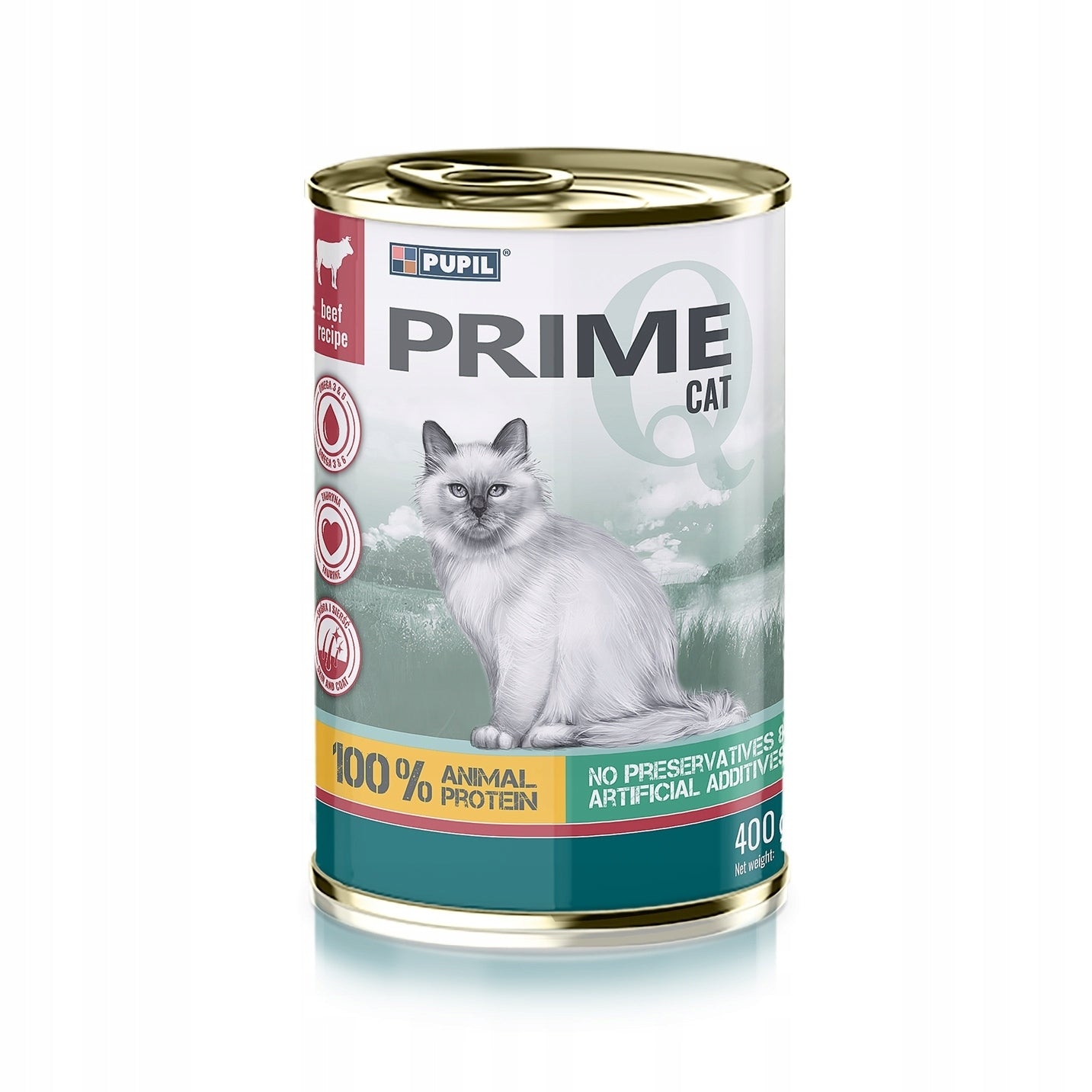 Wet cat food PUPIL Prime rich in beef with liver 400 g