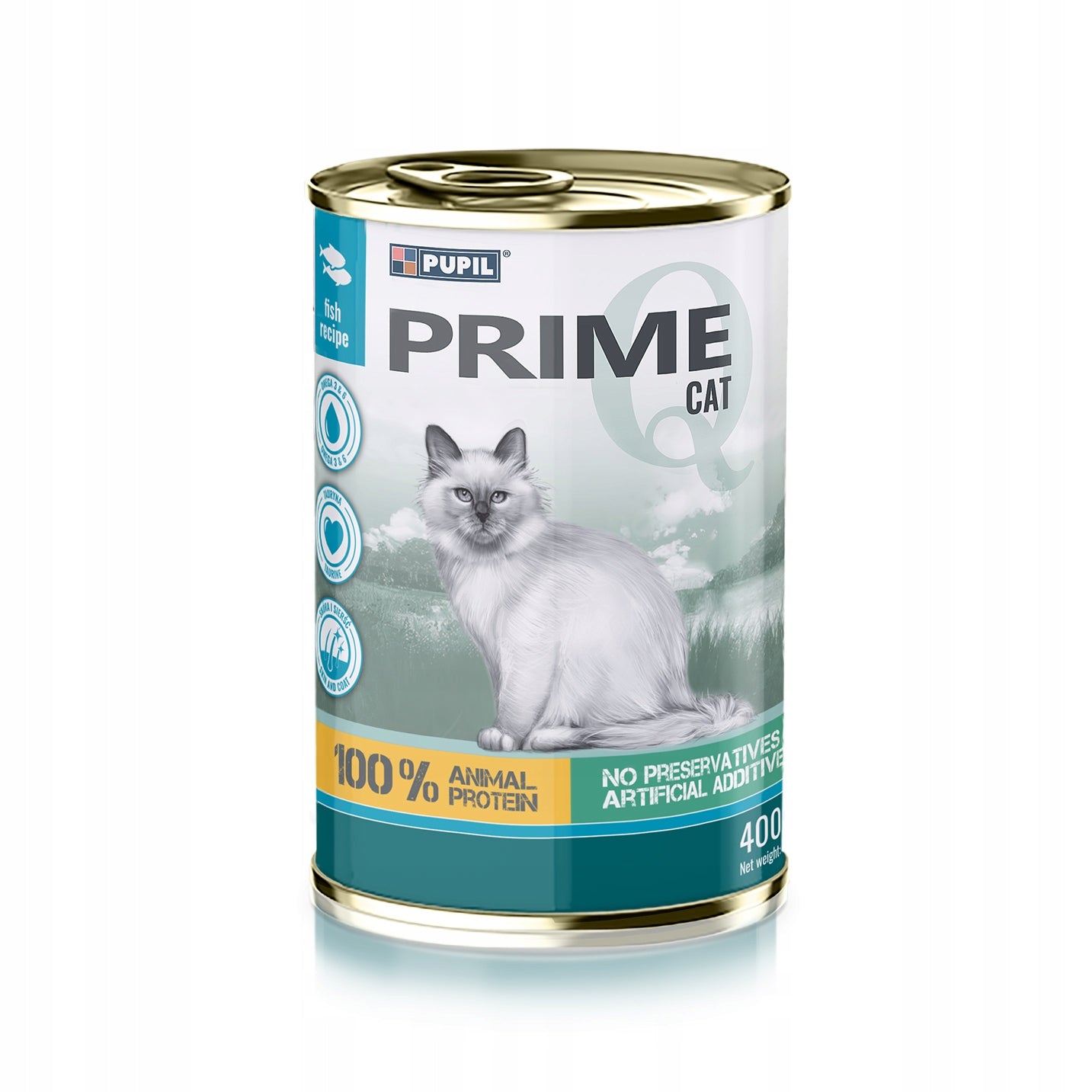 Wet cat food PUPIL Prime rich in salmon with trout 10 x 400 g Brand PUPIL