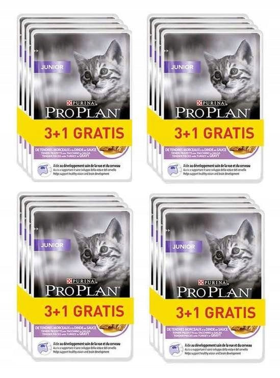 Wet cat food Pro Plan grain-free turkey sachet 85 g x 4 pcs. Manufacturer code 7613287670885