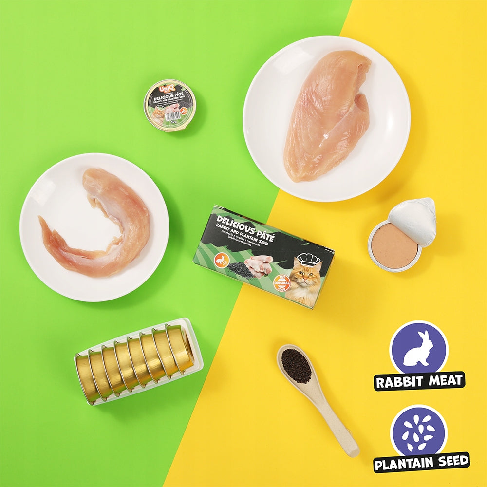 Wet cat food Rabbit and Grandmother pate Delicious Pâté UniQ Pets 8x30g Manufacturer code 5907291265512