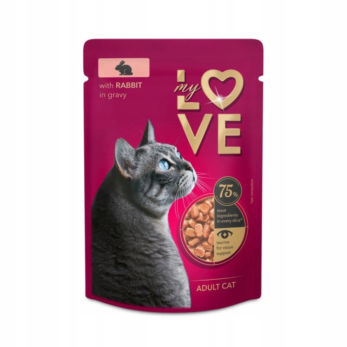 Wet cat food with rabbit in a delicate sauce 85g My Love Sachet