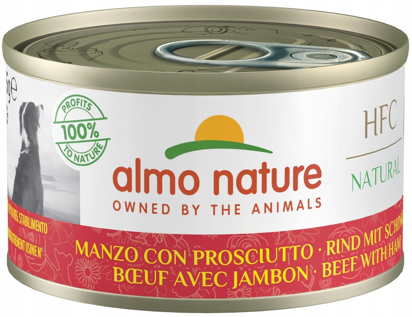 Wet dog food Almo Nature HFC Natural BEEF AND HAM - can - 95g