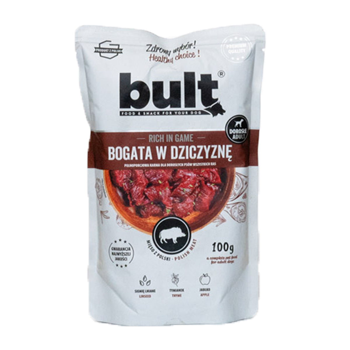 Wet dog food Bult venison rich ground 100g