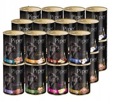 Wet dog food Dolina Noteci PIPER mix 4 flavors can 24x800g