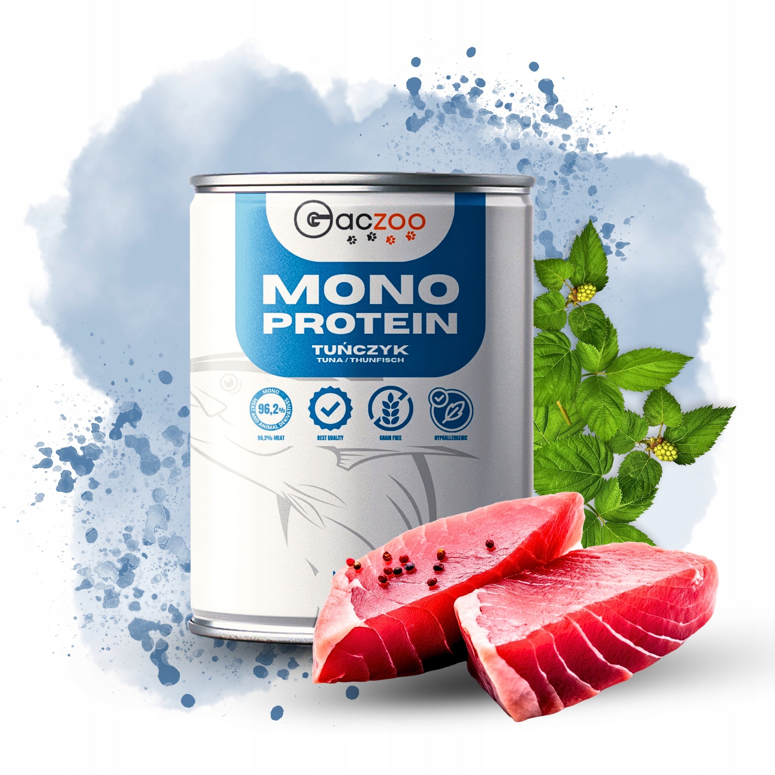 Wet dog food GACZOO MONO PROTEIN Mix of flavors 4 x 400g hypoallergenic Packaging status original