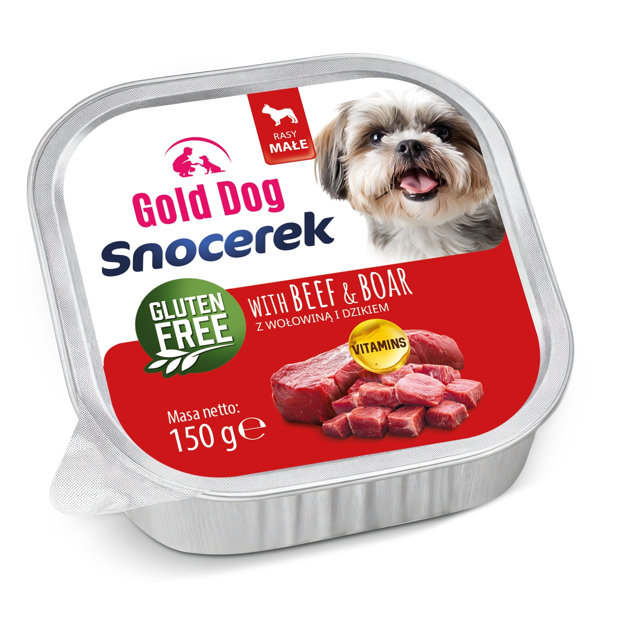 Wet dog food Gold Dog Snocerek beef & wild boar 150g mince Manufacturer code 5908010630062