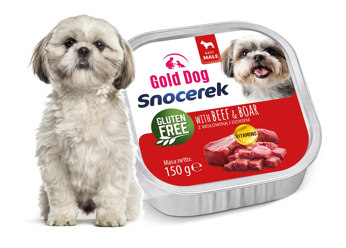 Wet dog food Gold Dog Snocerek beef & wild boar 150g mince