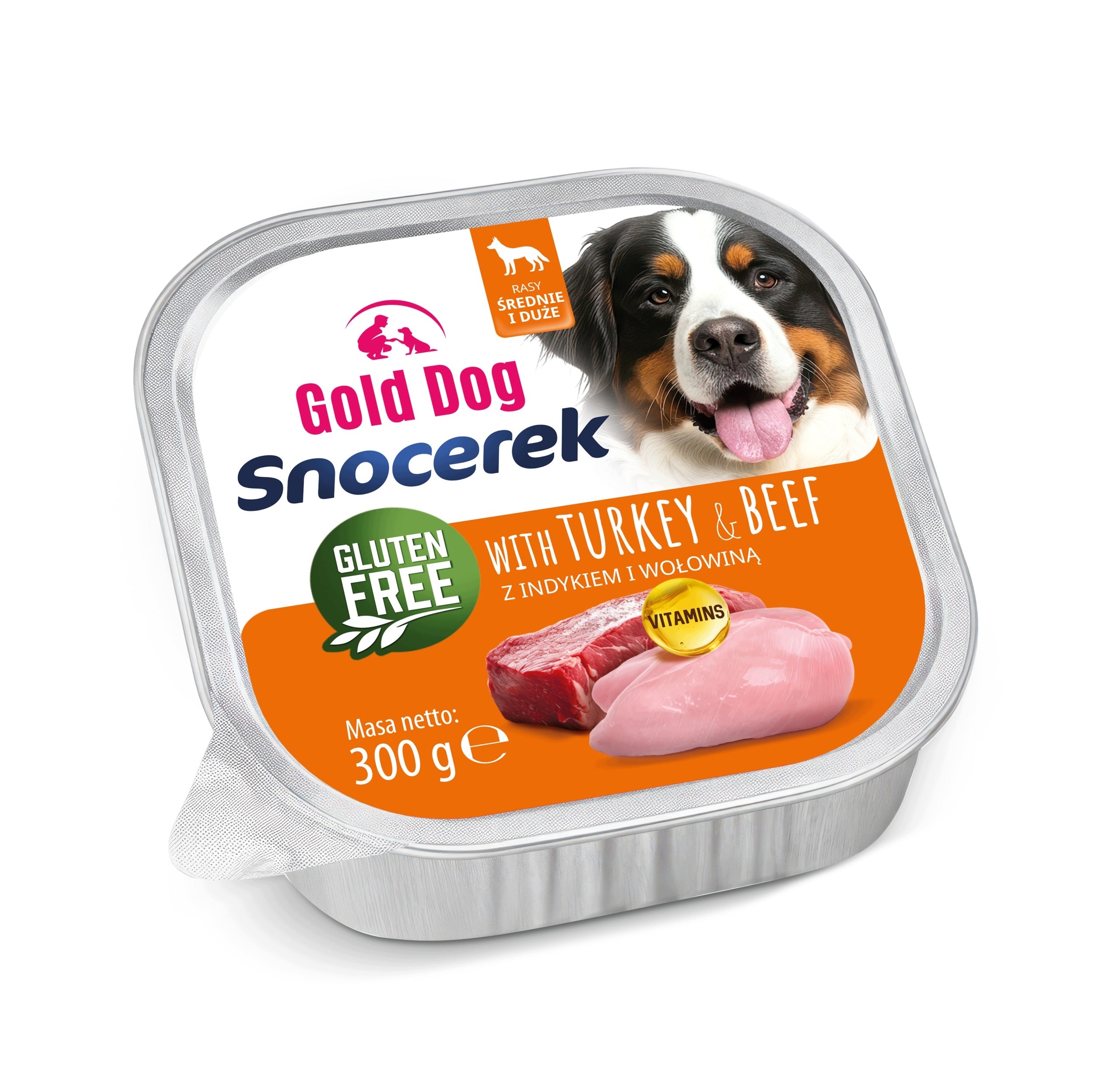 Wet dog food Gold Dog Snocerek turkey & beef 300g mince Manufacturer code 5908010630192