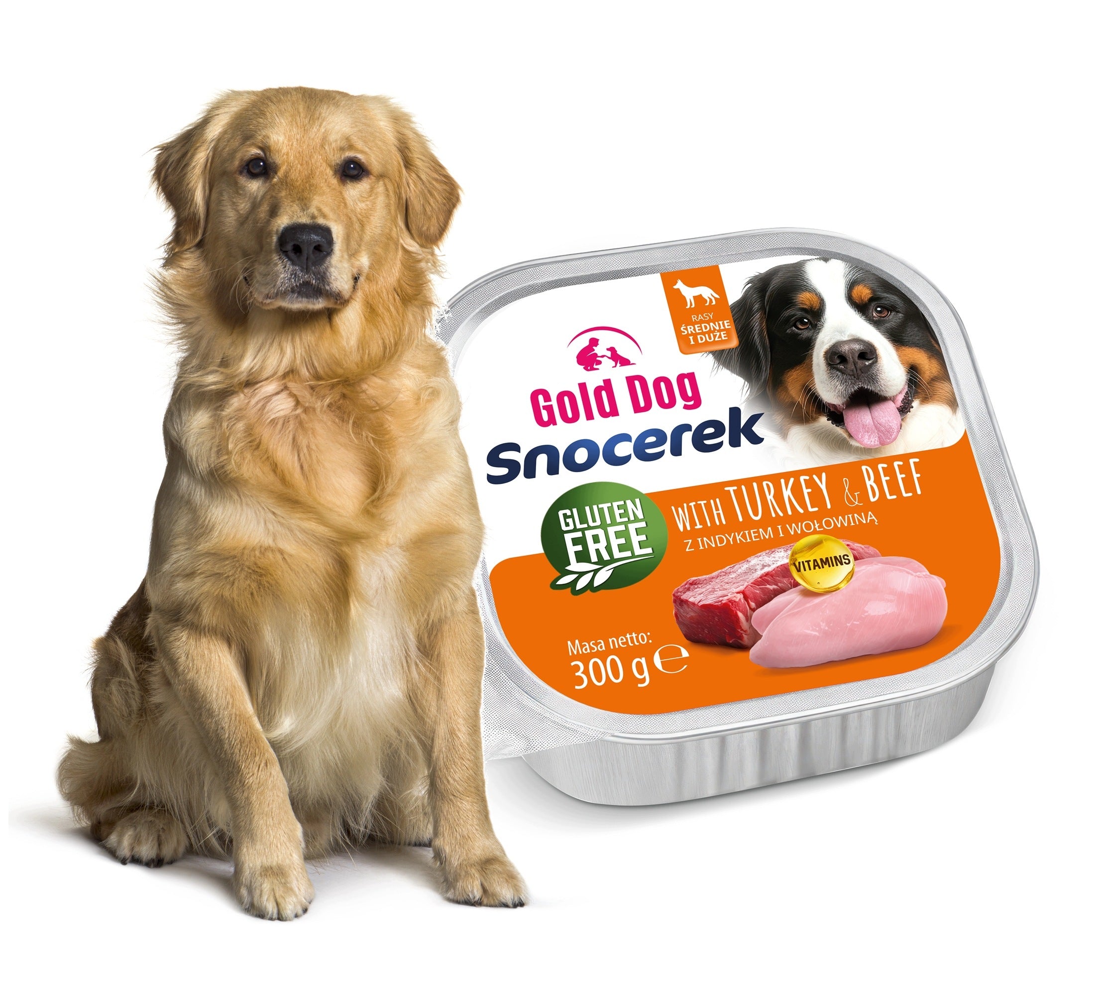 Wet dog food Gold Dog Snocerek turkey & beef 300g mince