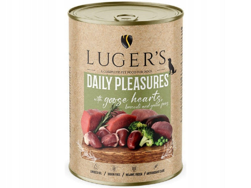 Wet dog food Luger's Daily Pleasures heart goose broccoli peas 400g Trade name other