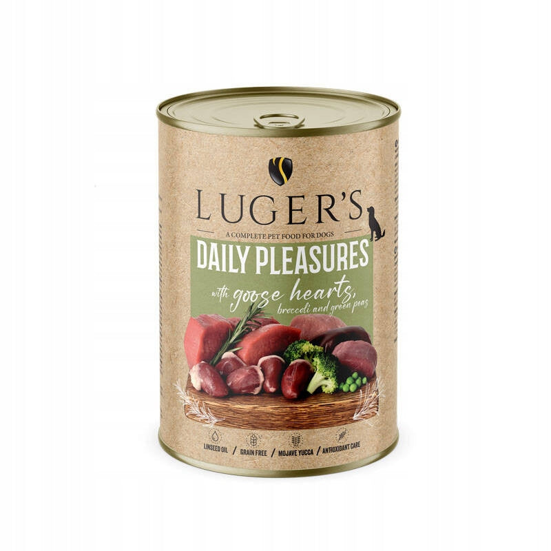Wet dog food Luger's Daily Pleasures heart goose broccoli peas 400g