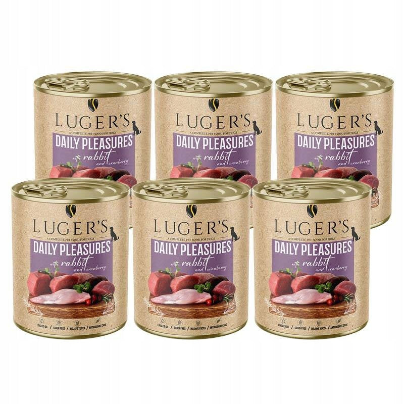 Wet dog food Luger's Daily Pleasures rabbit and cranberry 6 x 800g