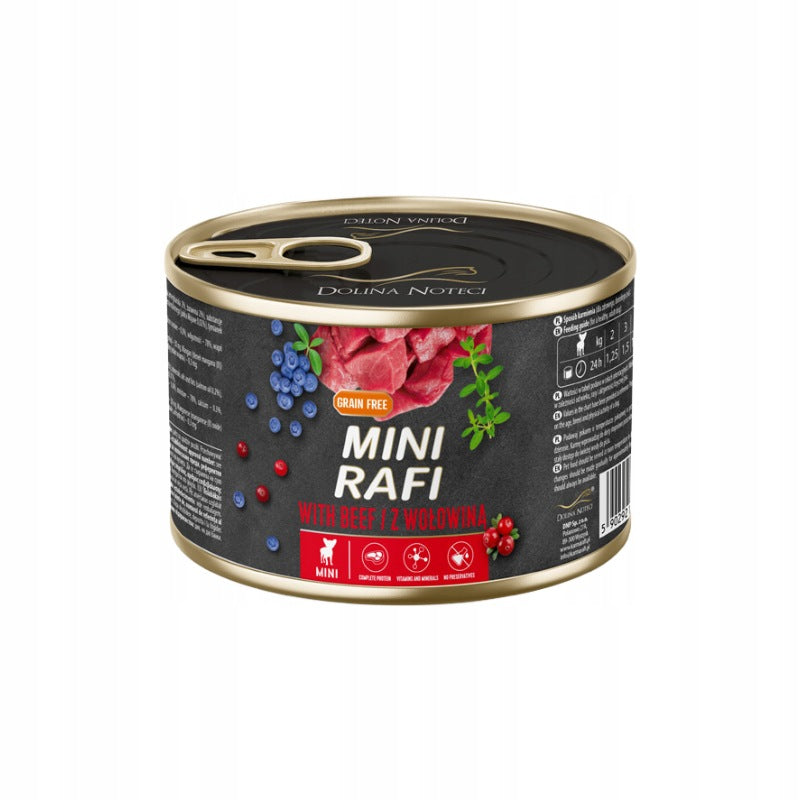 Wet dog food Mini Rafi with beef 12x185g Manufacturer code 5902921316435