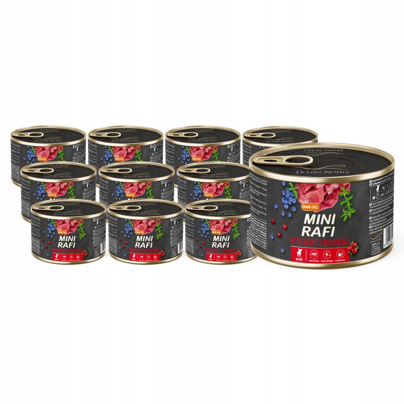 Wet dog food Mini Rafi with beef 12x185g