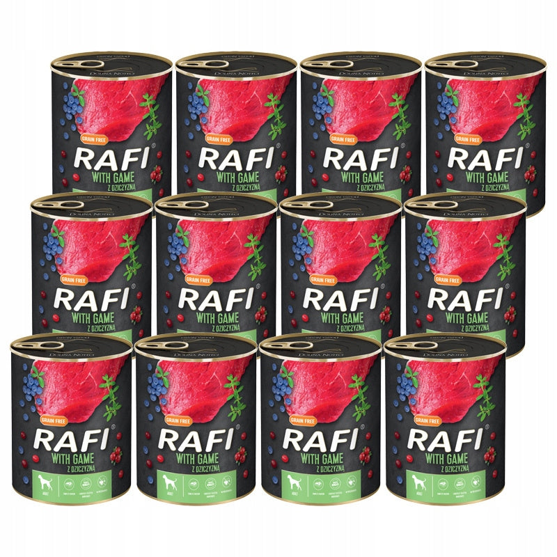 Wet dog food Rafi with venison set 12 x 800 g