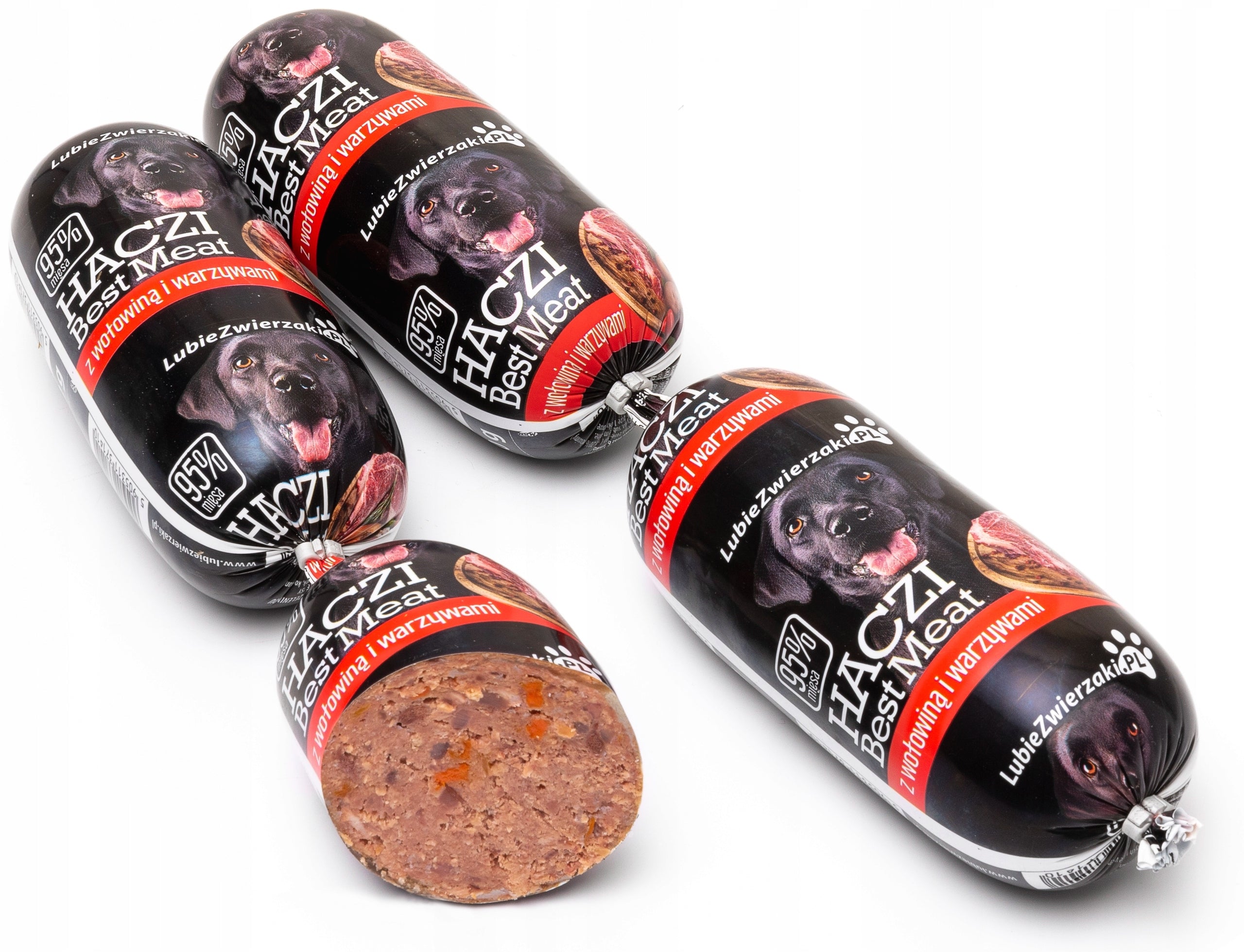 Wet dog food bar HACZI 95% meat beef vegetables 20x450g EAN (GTIN) 5905311371410