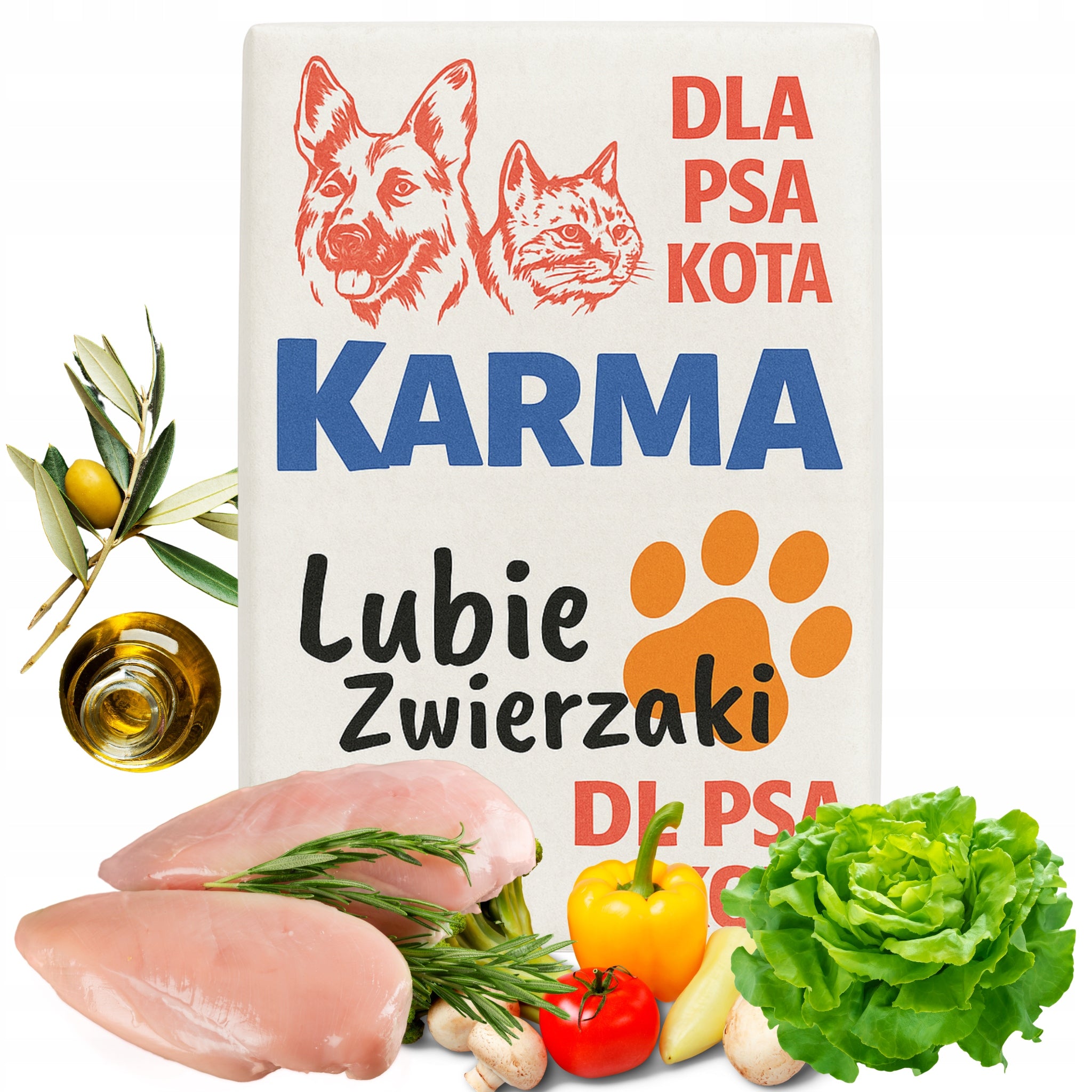 Wet dog food frozen raw poultry cubes BARF 10kg