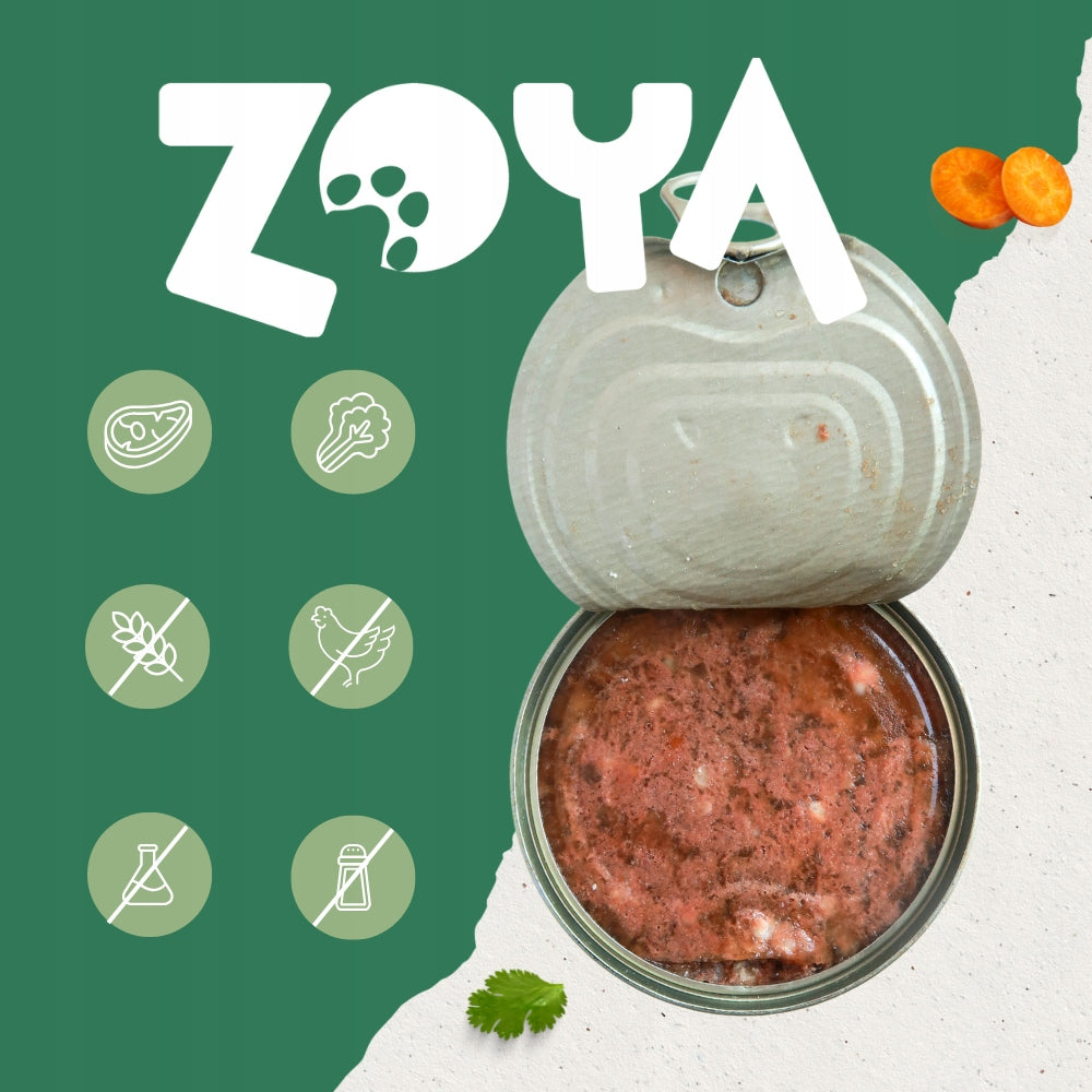 Wet dog food in a can duck and parsley - Zoya 400g Manufacturer code ZOYA_KACZKA_400G_ZESTAW6