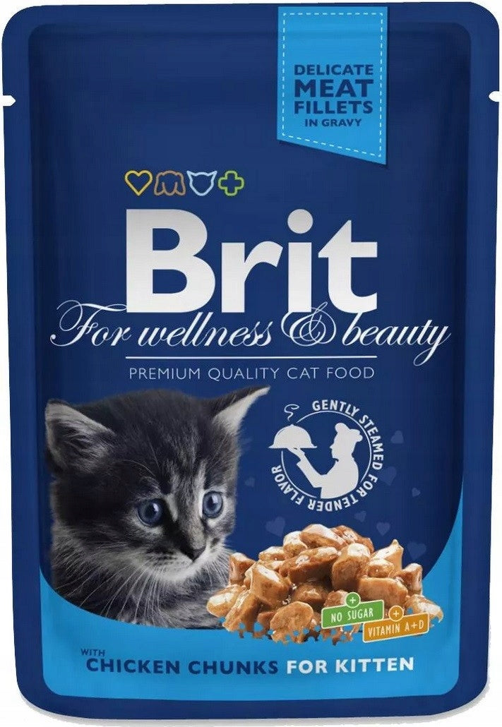 Wet food BRIT Cat Kitten Chicken Chunks for kittens sachet 100g