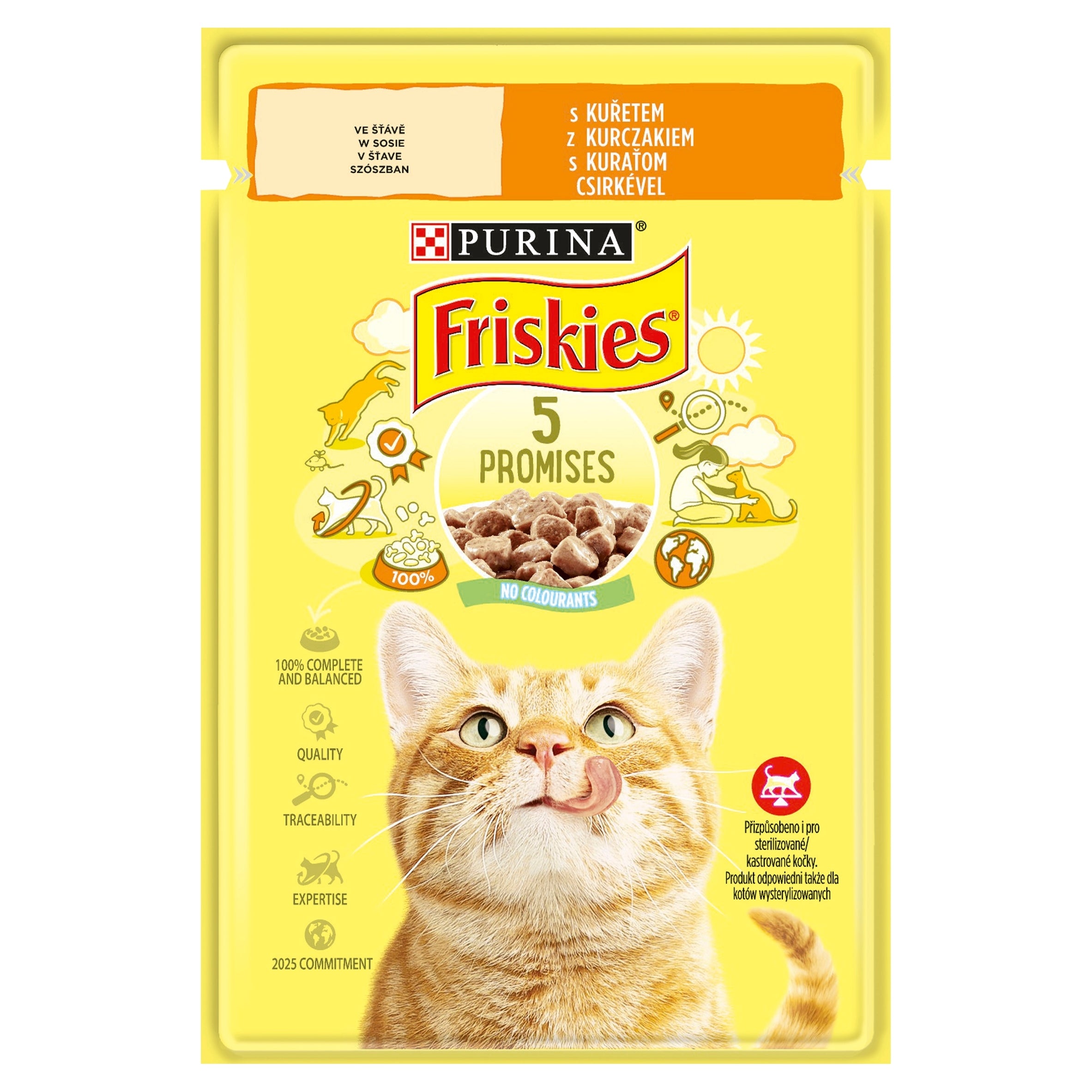 Wet food PURINA Friskies sachet chicken 3x85 g Packaging status original