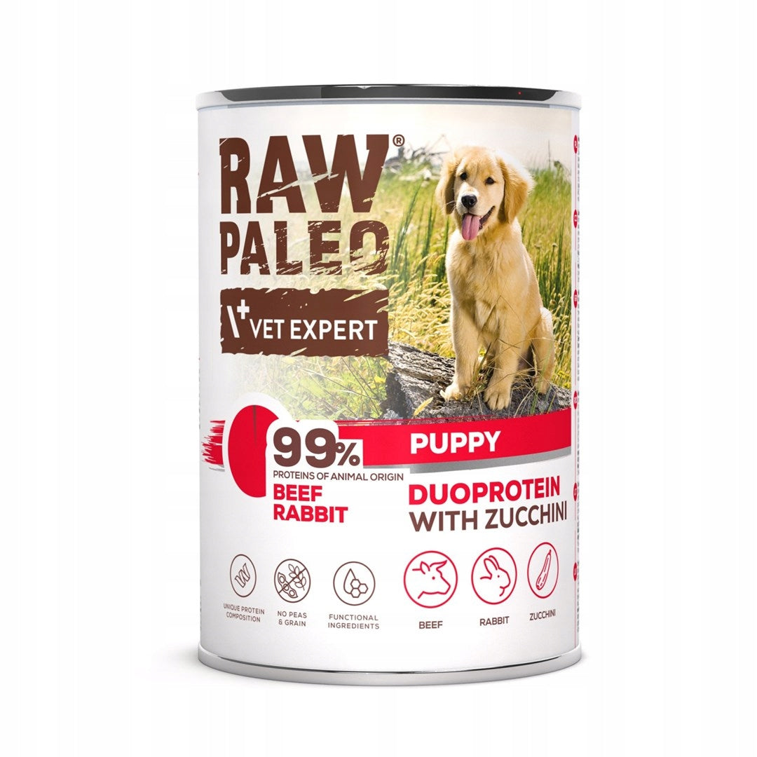 Wet food Raw Paleo Beef&Rabbit Puppy Can 400g
